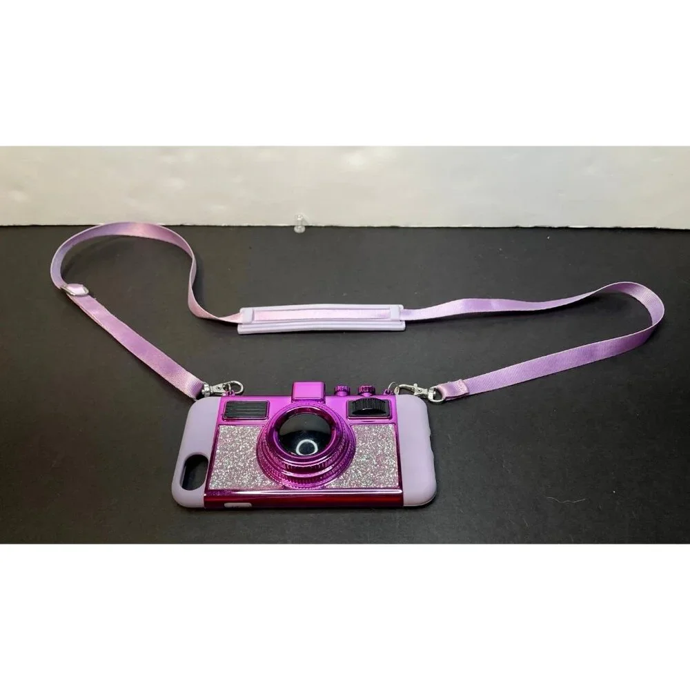 iPhone 8 camera phone case strap purple